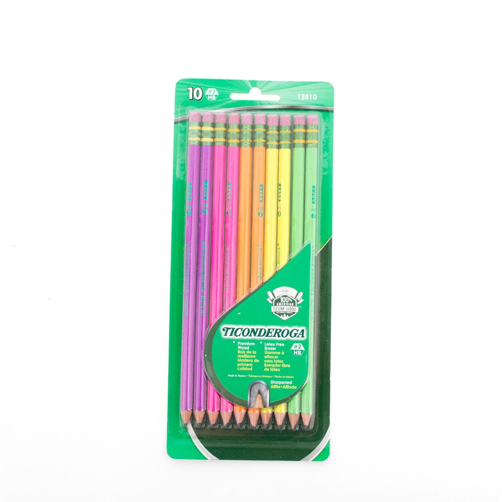 Dixon, Ticonderoga, Neon, Pencil, #2, 10 Pack